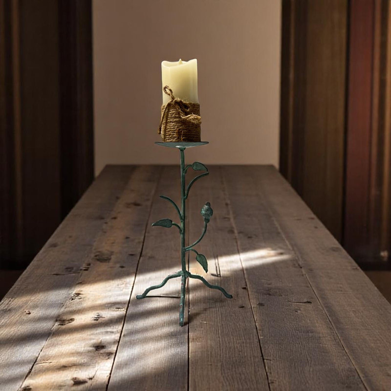 Verdigris Branches Pillar Candle Holder
