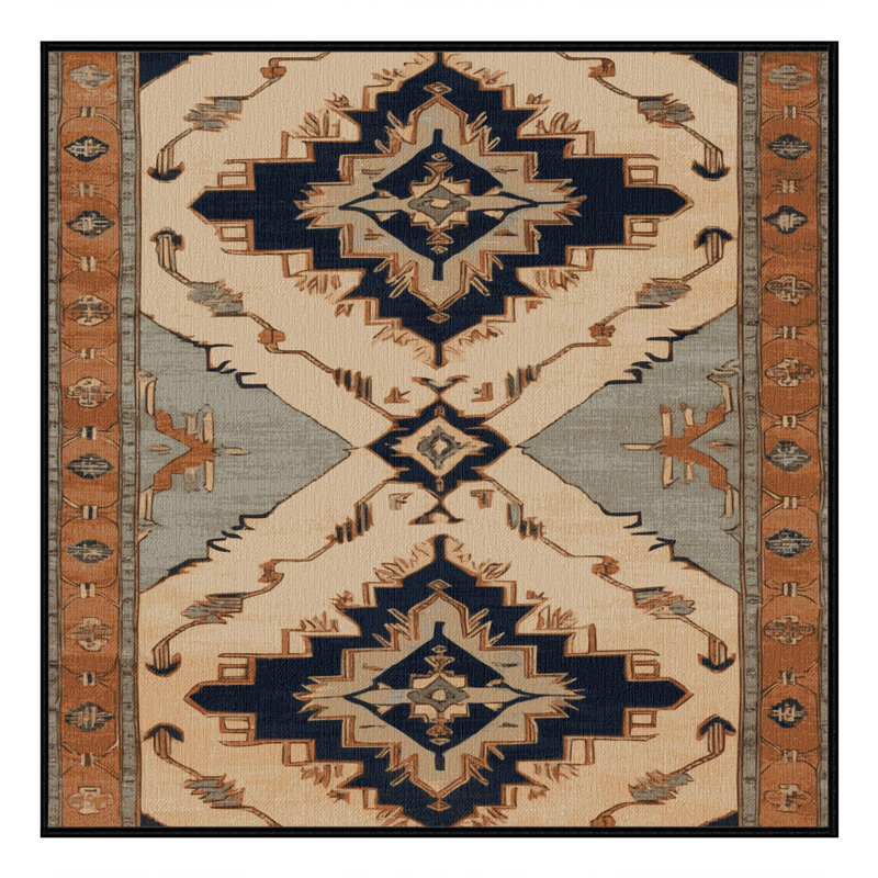 Tapis brun lavable à la machine, Carré 6 pi