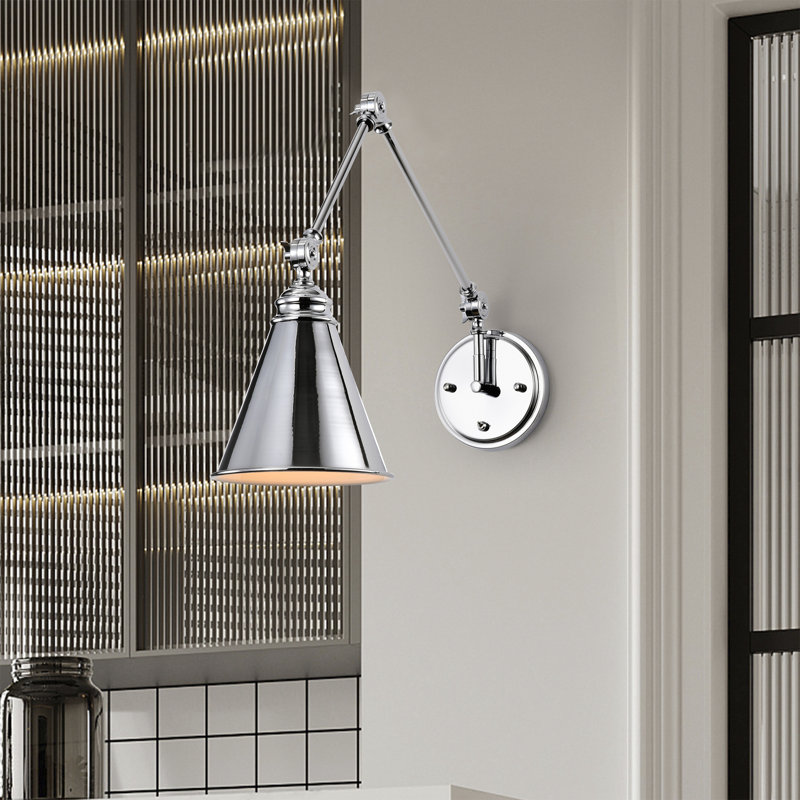 Swing Arm Sconce, Silver