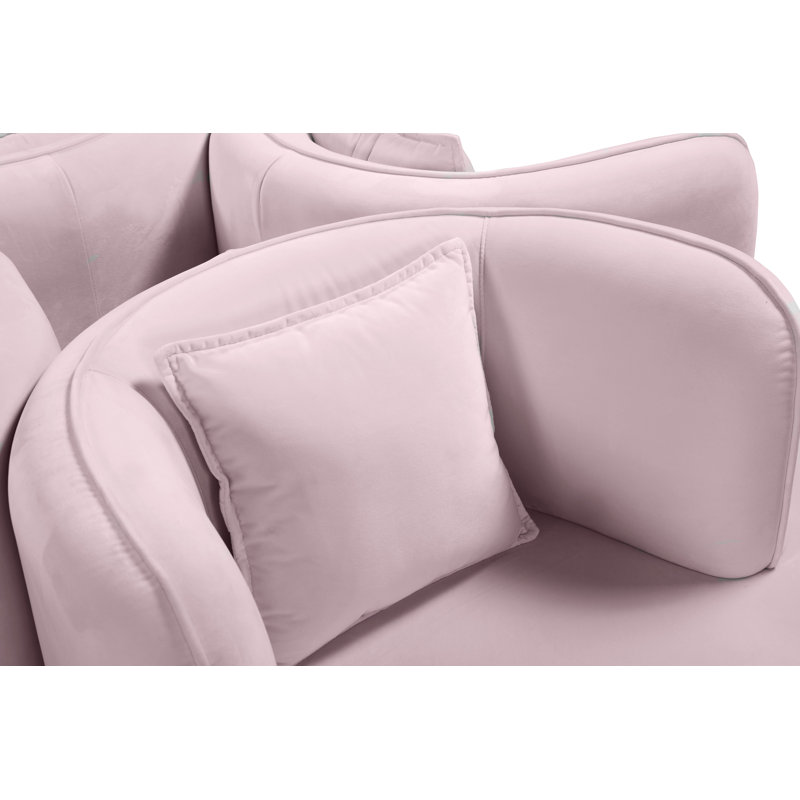 Canapé 72 po, Velours rose