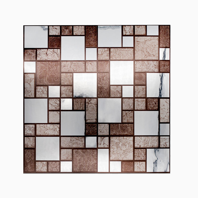 Edilson 15cm W x 15cm L Vinyl Peel and Stick Mosaic Tile, Brown