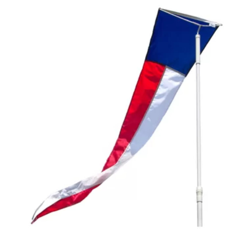 Rabun Double Sided Nylon Pennant, 96" H x 18" W x 0.5" D, Red/White/Blue