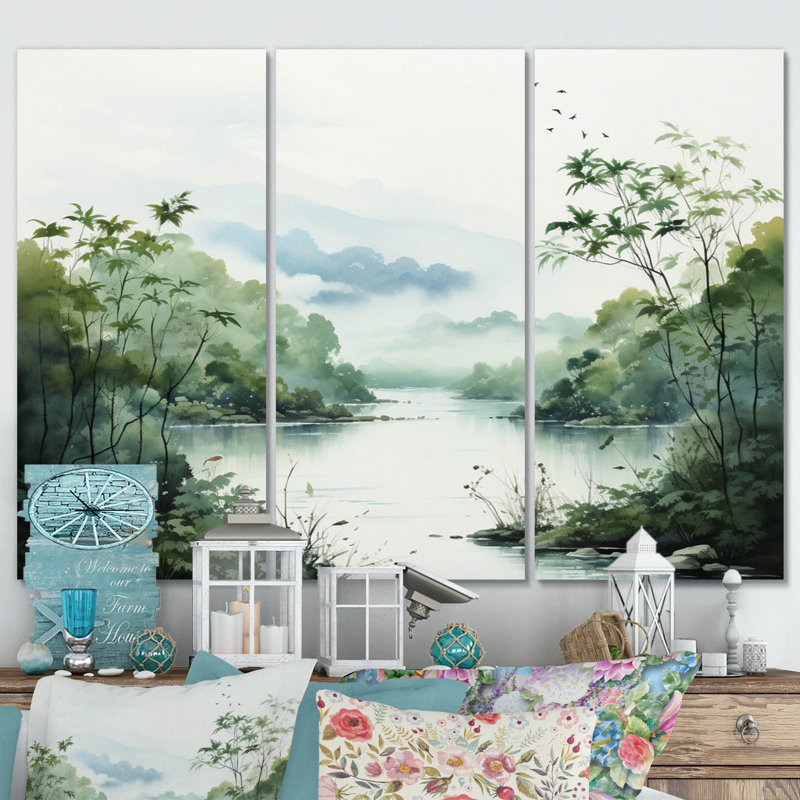 Ensemble de salon mural Tranquil Oasis II - campagne en métal