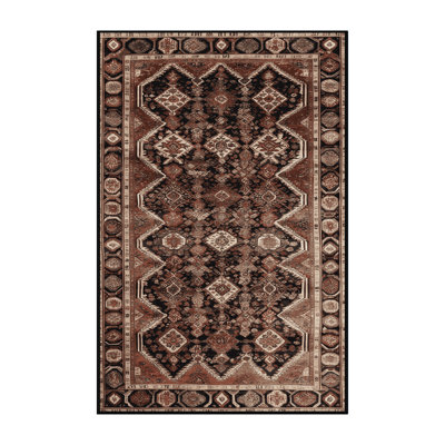 Machine Washable Persian Brown Area Rug