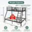 Lit superposé simple au dessus d'un lit double en métal durable pour adultes et enfants, capacité de 650 + 750 lb, avec garde-corps et échelle, conception peu encombrante, aucun sommier requis