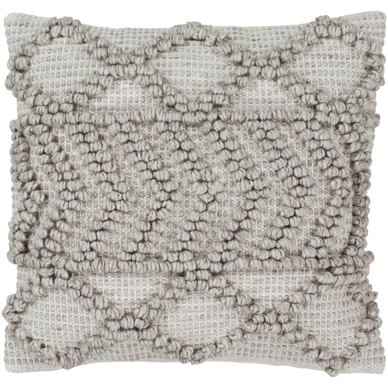 22" x 22" Beige Cotton and Polyester Euro Pillow Cover
