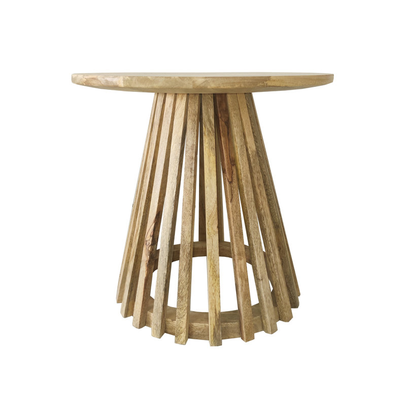 Crowell Solid Wood Pedestal Coffee Table, Oak, 48" H x 40" L x 40" W