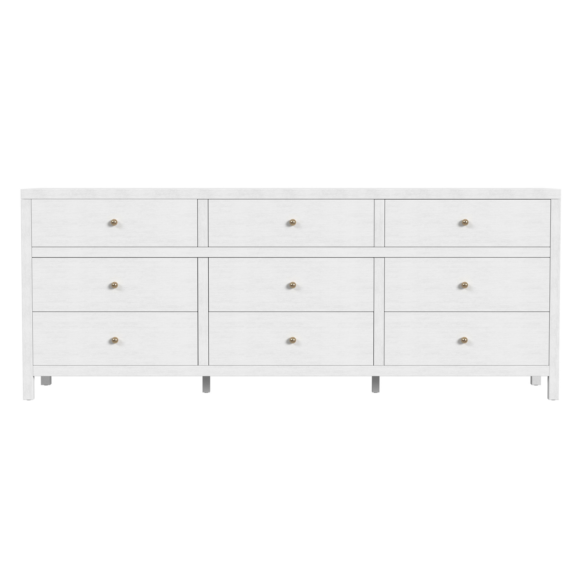 Celine 84" 9-Drawer Dresser, Textured White