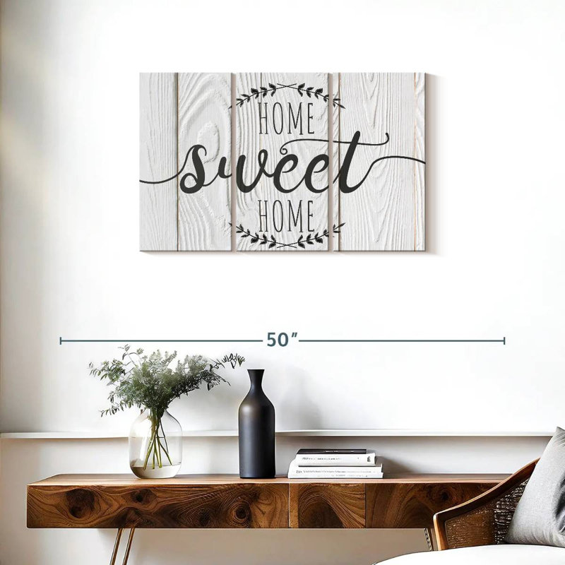 Home Sweet Home Typographie VI - Ensemble de 3 toiles tendues, H 33 po x l 20 po x P 1,25 po