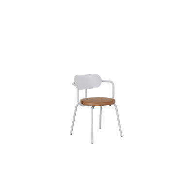 Chaise avec accoudoirs en métal Khylia