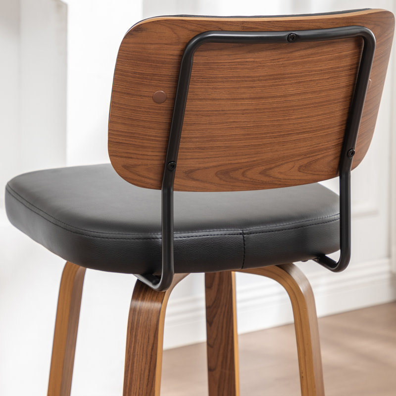 Tabouret de bar et de comptoir pivotant, Tabouret de comptoir (siège d'une hauteur de 26,3, Noir