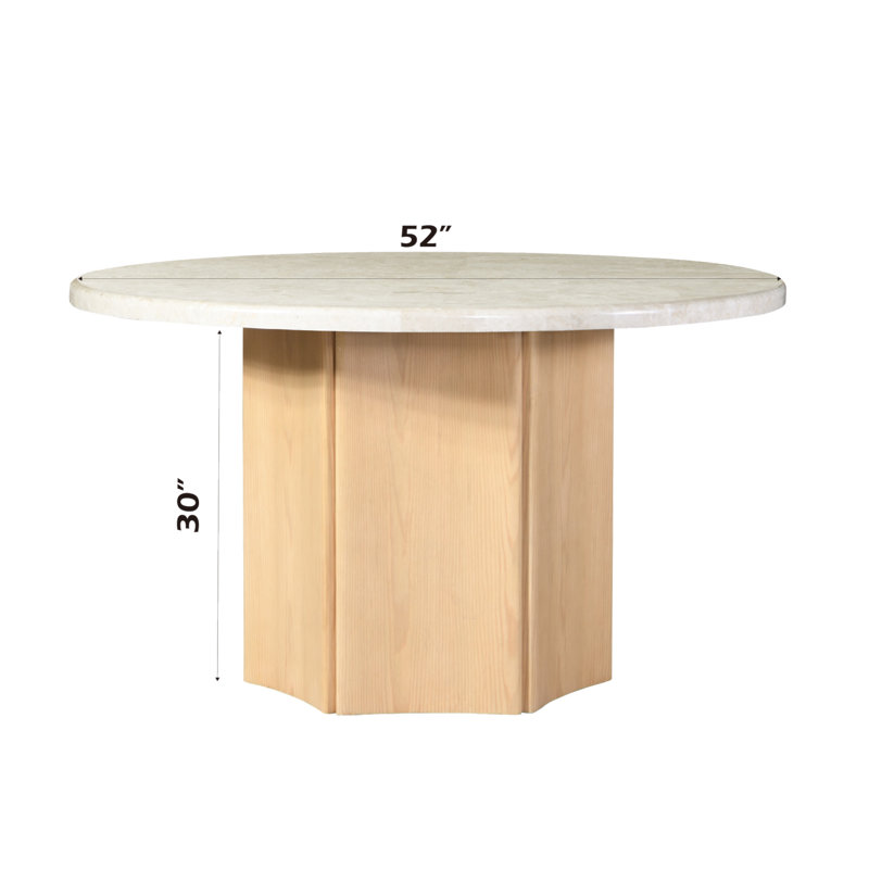 Qwin Round Dining Table, Marble Top