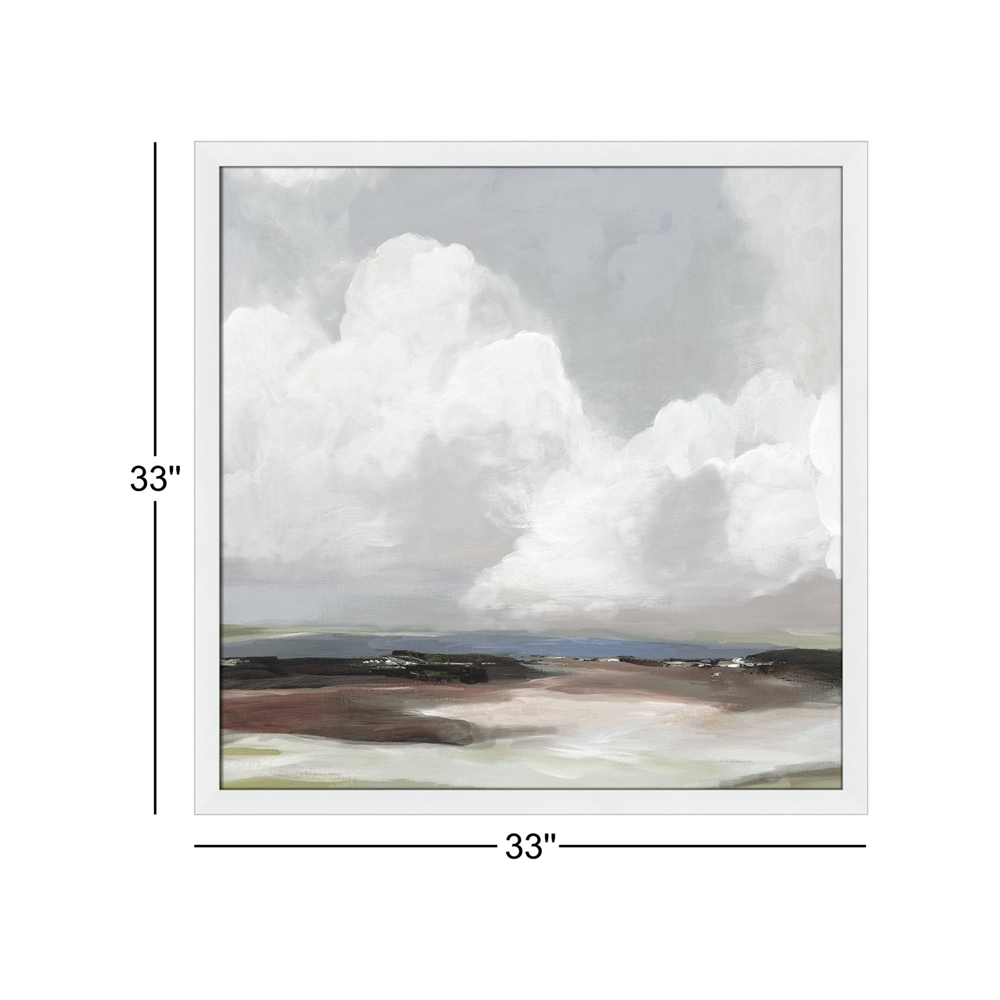 Morning Air - Picture Frame Painting Print, 33" H x 33" W x 1.12" D, White Framed