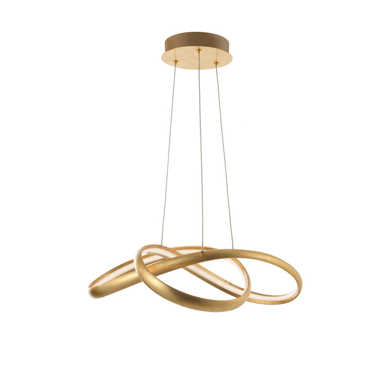 Mariah 1 - Light LED Geometric Pendant, Golden Leaf