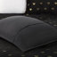 Ensembles de literie luxueux en peluche, lit simple TG, motif moderne noir et cœur doré pour le confort de la maison