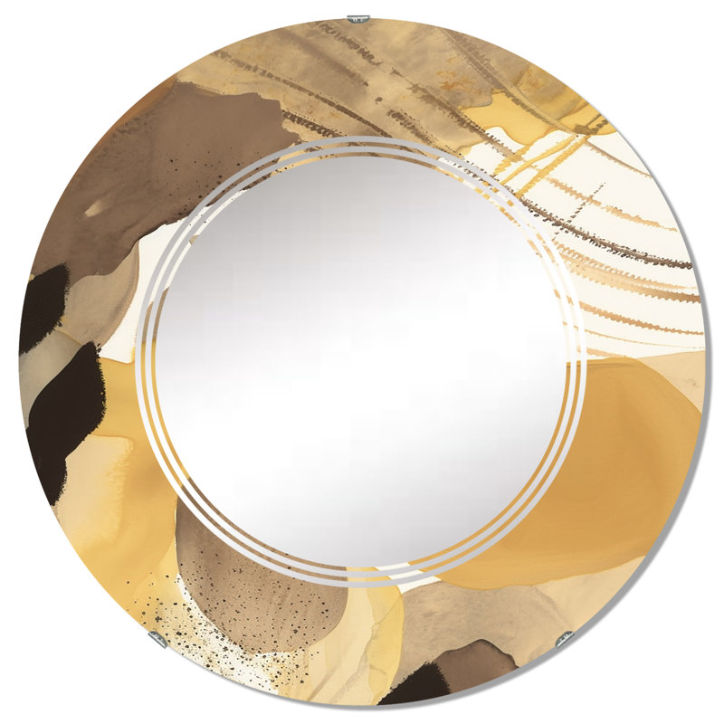 Azami - Miroir mural moderne rond, 32 po x 32 po