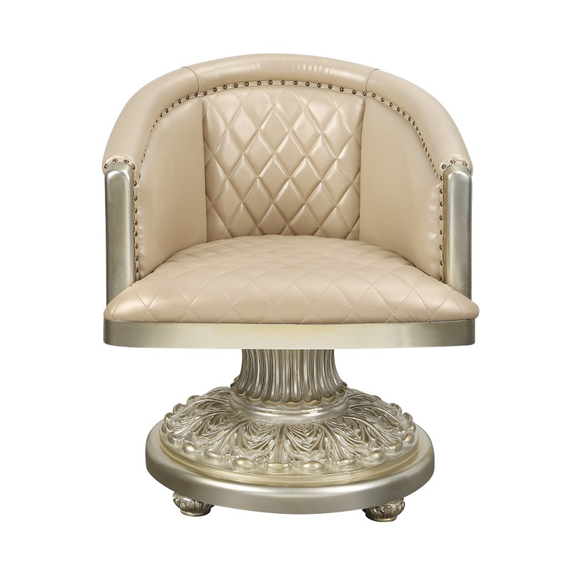 Fauteuil en cuir synthétique et or antique