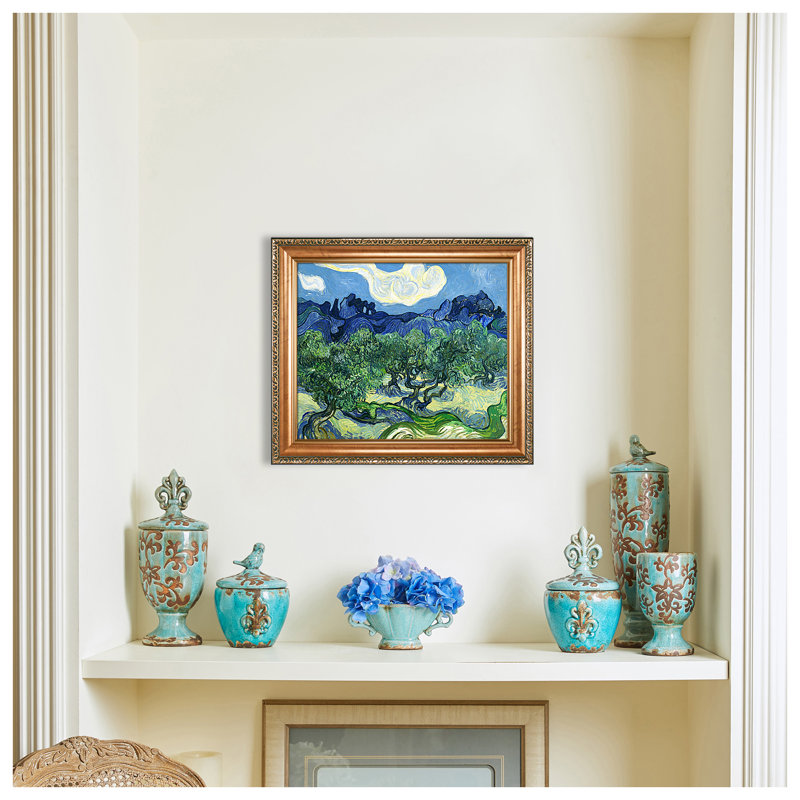 «Olive Trees» par Vincent Van Gogh, reproduction sur toile, H 20,5 po x l 24,5 po x P 0,75 po, Toile avec cadre or