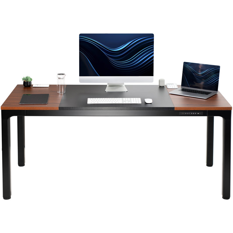 VIVO Electric 71” x 30” Standing Desk, & Dark Walnut Top, Frame