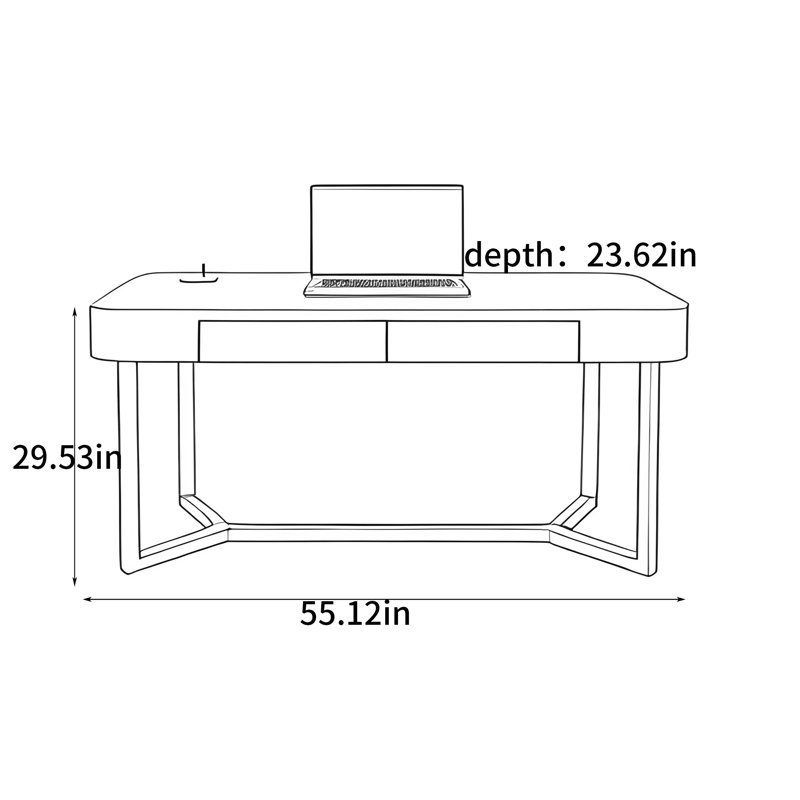 Bureau français moderne, H 29,53 po x l 55,12 po x P 23,62 po