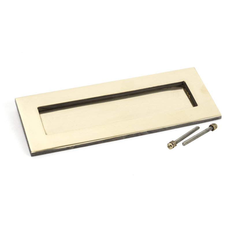 Letter Plate Door Accessory, 10.8cm H x 32.4cm W x 0.4cm D, Aged Brass