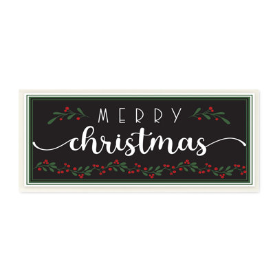 «Merry Christmas» sur un houx festif noir