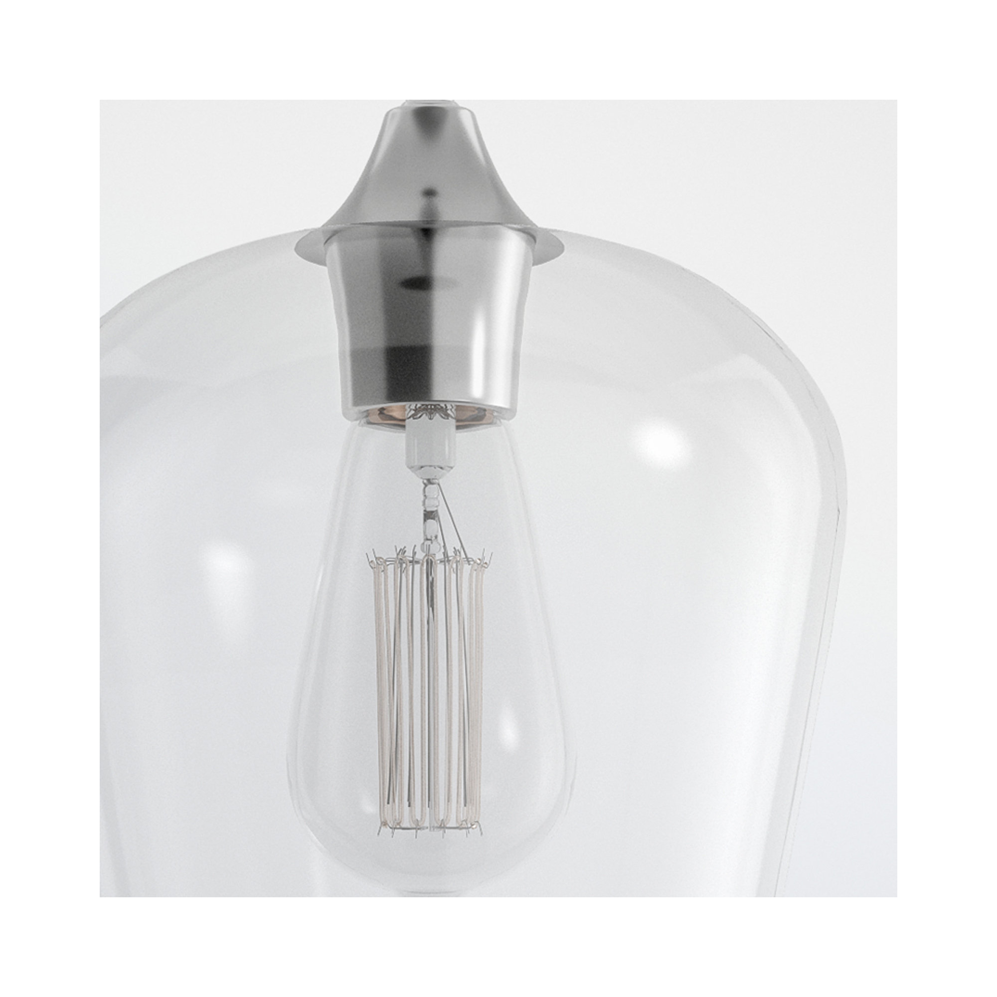 Breena Single Light Glass Steel Dimmable Pendant, Warm Brass, Clear