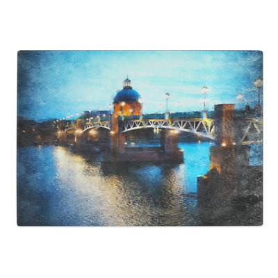 Tempered Glass Saint-Pierre Bridge in Toulouse France Chopping Board