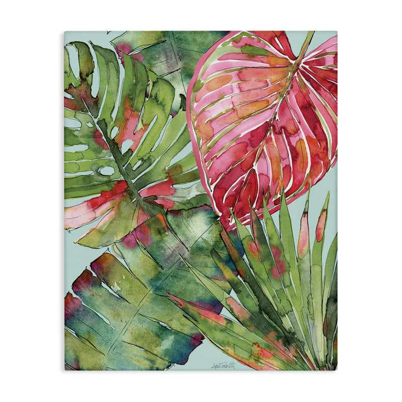 Toile à feuilles de palmier, design par Anne Tavoletti, H 48 po x l 36 po