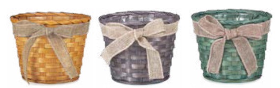 Panier en jute et osier, Vert