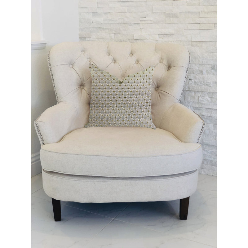 Oreiller circulaire de luxe à anneaux, 20 po x 20 po, Coussin décoratif
