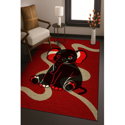 Tapis noir tissé à motif lavable Mosso