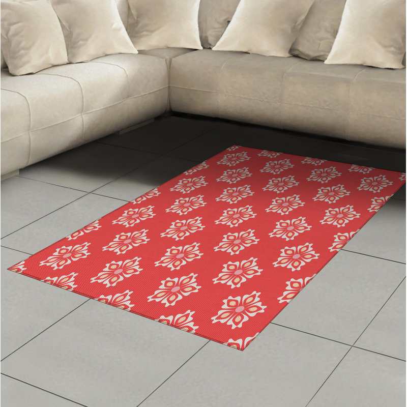 Coral High Density Long Fiber Poly Threads Decorative Area Rug Carpet, Rectangle 4' x 5'8"