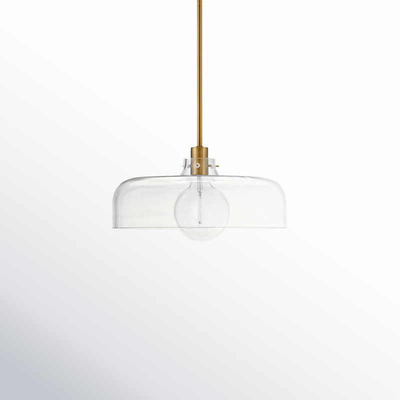 Luminaire suspendu en forme de dôme à 1 lumière Villa, Laiton laqué