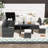 6-Piece PE Rattan Outdoor Sofa Set with Multi-Storage, Adjustable Seating and Tempered Glass Table-877517303-877517309