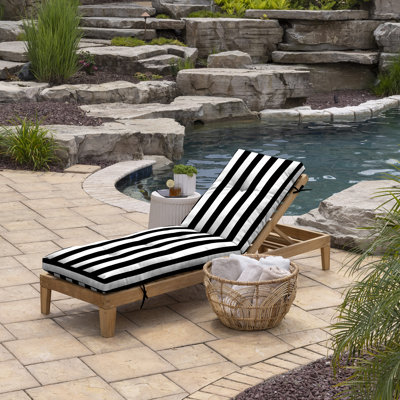 ARDEN Outdoor Plush Modern Tufted Chaise Cushion, 76 x 22