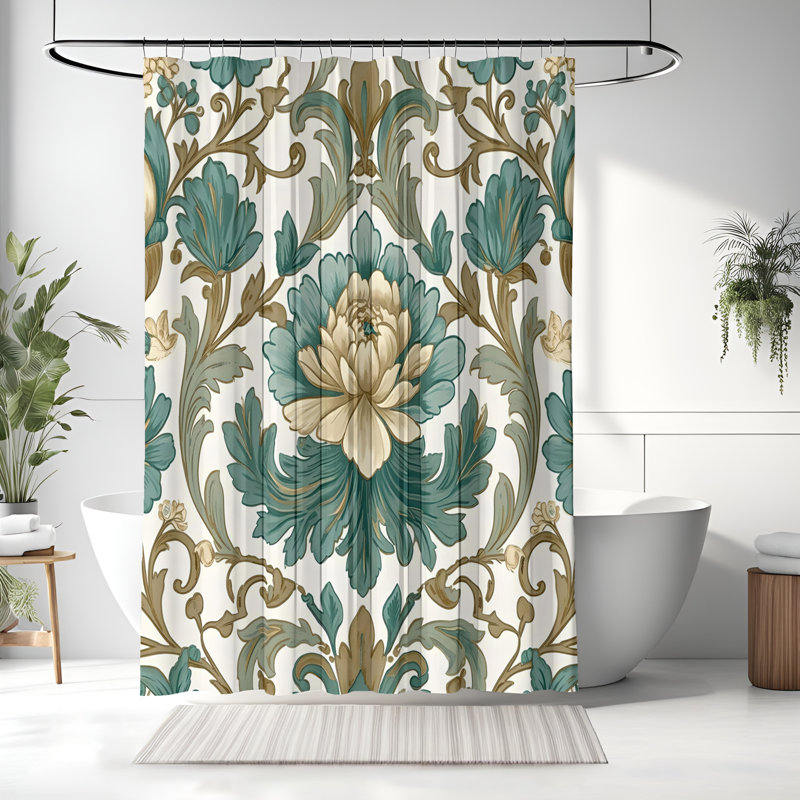Rideau de douche avec tapis de bain, H 83 po x l 70 po