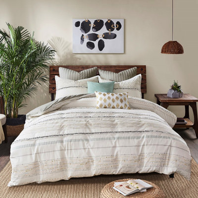 Édredon moderne en coton double / grand / gris avec garniture de style
