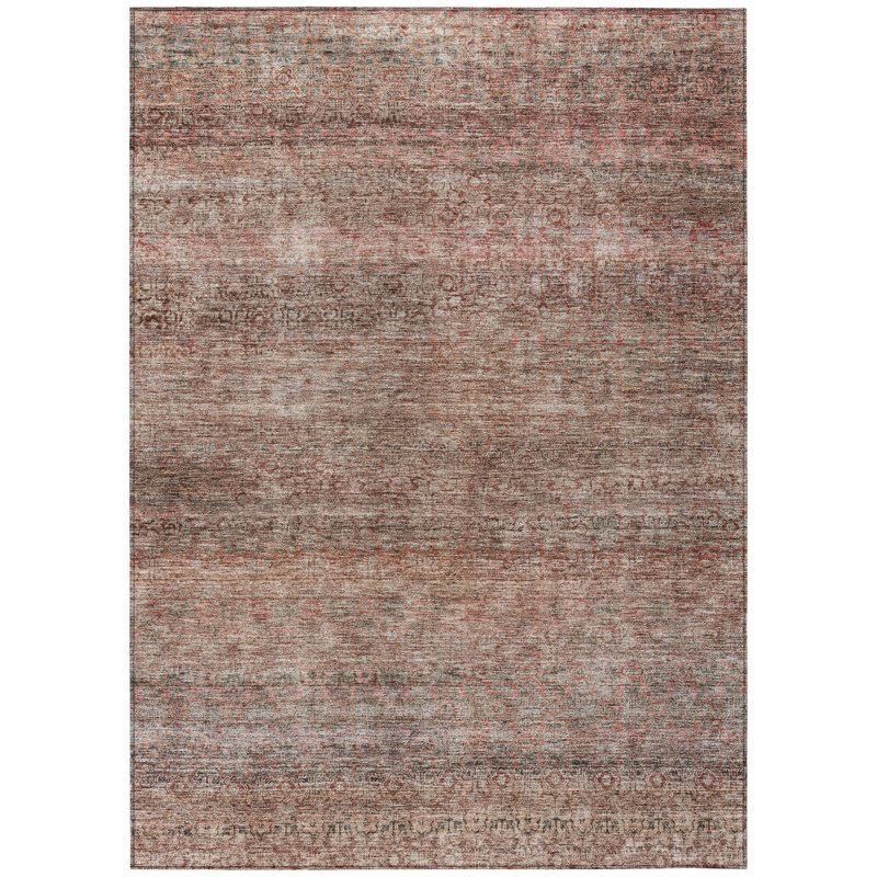 Nymara Orange Washable Indoor-Outdoor Rug - , 9' x 12'