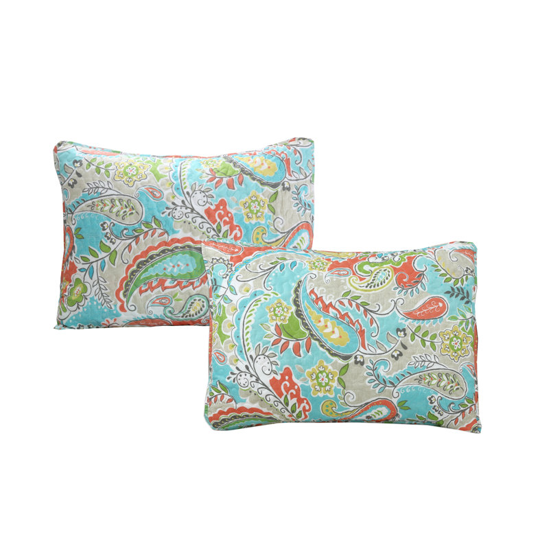Paisley Floral Garden Floral Quilt, Daybed Quilt + 3 Additional Pieces