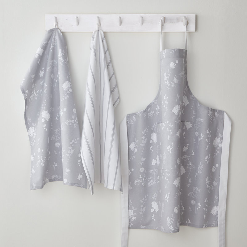 Meadowsweet Floral Apron, Grey