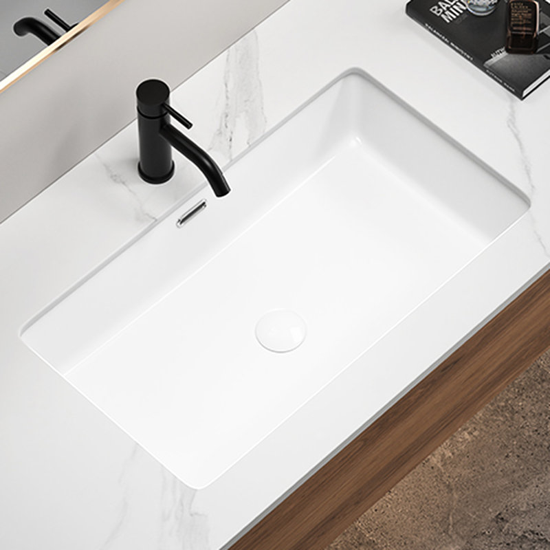 Évier blanc de 28 po à fixation double pour cuisine et salle de bain, cuve profonde, surface lisse, salle de bain de conception américaine avec comptoir encastré, très grand, pratique
