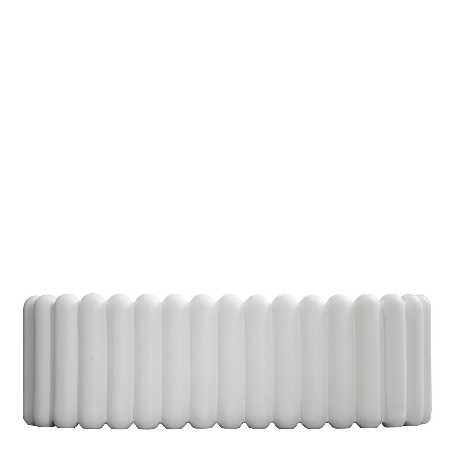 Ceramic Table Vase, White, 5.91" H x 7.48" W x 6" D