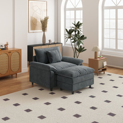 Single Sofa With Footrest