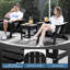 Ensemble de 2 chaises pliantes Adirondack et table d'appoint, comprenant une table d'appoint à un niveau en PEHD résistant aux intempéries, idéale pour la terrasse, le porche, le patio et le bord de la piscine.