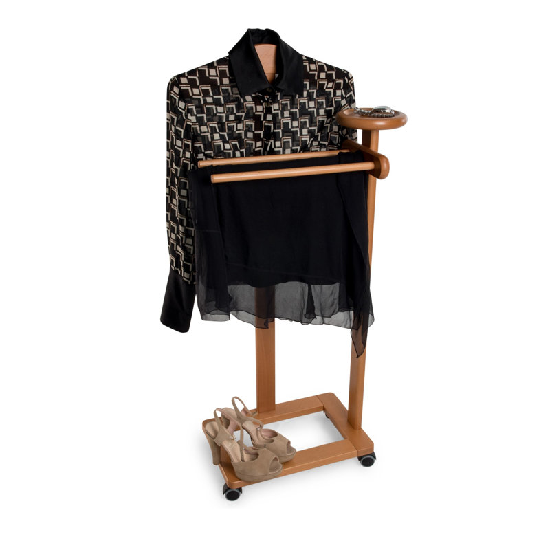 Colombes Solid Wood Freestanding Valet Stand, Cherry