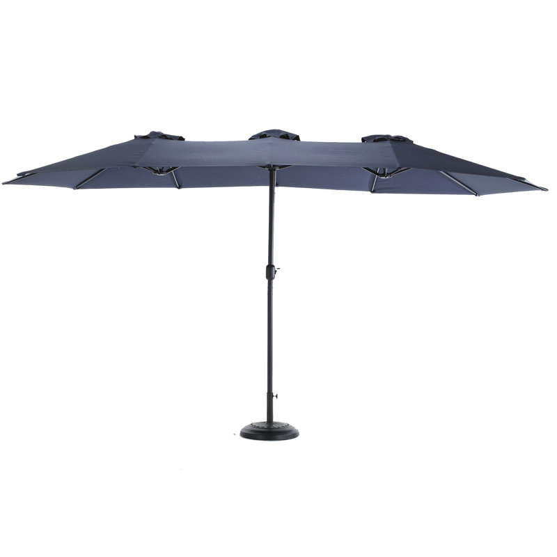 Ahn 14.8 Ft Rectangular Outdoor Umbrella . 100% Canopy, Strong Steel Frame. Crank Open/Close For Backyard, Poolside And Lawn Protection Double Sided. , Ribs. Convenient Garden Shade
