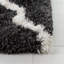 Tapis à poils longs en coton / polyester noir / ivoire-16766613