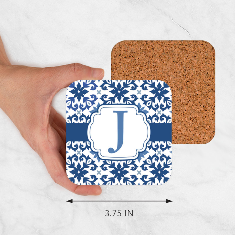 Sous-verre lettre monogramme, J