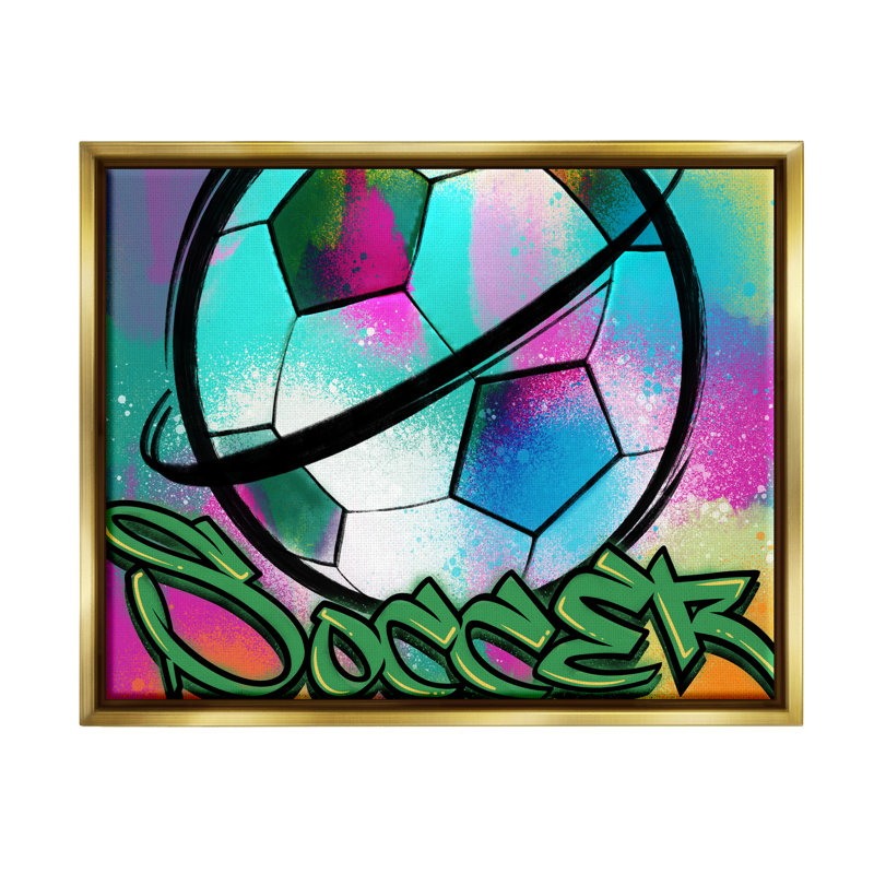 «Urban Sports Soccer Ball», reproduction encadrée sur toile par Marcus Prime, H 17 po x l 21 po x P 1,7 po